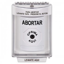 SS2330AB-ES STI White Indoor/Outdoor Flush Key-to-Reset Stopper Station with ABORT Label Spanish