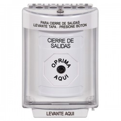 SS2330LD-ES STI White Indoor/Outdoor Flush Key-to-Reset Stopper Station with LOCKDOWN Label Spanish