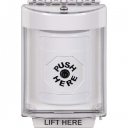 SS2330NT-EN STI White Indoor/Outdoor Flush Key-to-Reset Stopper Station with No Text Label English