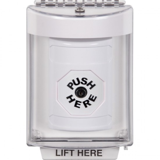 SS2330NT-EN STI White Indoor/Outdoor Flush Key-to-Reset Stopper Station with No Text Label English
