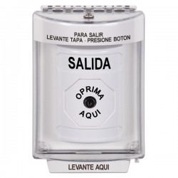 SS2330XT-ES STI White Indoor/Outdoor Flush Key-to-Reset Stopper Station with EXIT Label Spanish