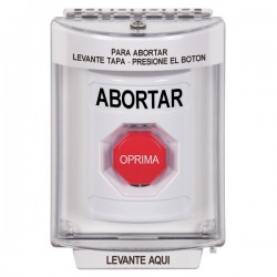 SS2332AB-ES STI White Indoor/Outdoor Flush Key-to-Reset (Illuminated) Stopper Station with ABORT Label Spanish