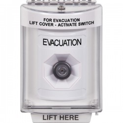 SS2333EV-EN STI White Indoor/Outdoor Flush Key-to-Activate Stopper Station with EVACUATION Label English
