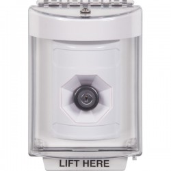 SS2333NT-EN STI White Indoor/Outdoor Flush Key-to-Activate Stopper Station with No Text Label English