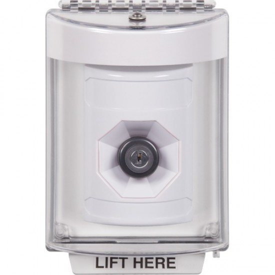 SS2333NT-EN STI White Indoor/Outdoor Flush Key-to-Activate Stopper Station with No Text Label English