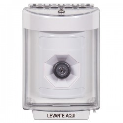 SS2333NT-ES STI White Indoor/Outdoor Flush Key-to-Activate Stopper Station with No Text Label Spanish