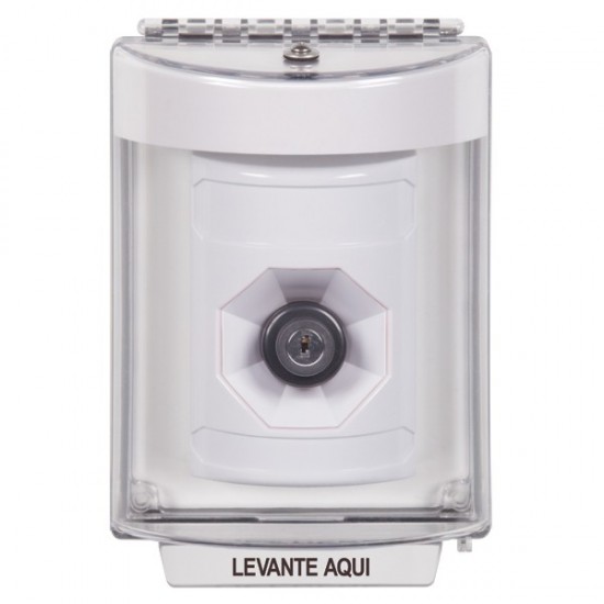 SS2333NT-ES STI White Indoor/Outdoor Flush Key-to-Activate Stopper Station with No Text Label Spanish