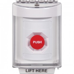 SS2334NT-EN STI White Indoor/Outdoor Flush Momentary Stopper Station with No Text Label English