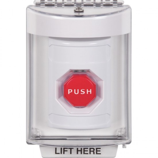 SS2335NT-EN STI White Indoor/Outdoor Flush Momentary (Illuminated) Stopper Station with No Text Label English