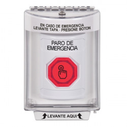 SS2336ES-ES STI White Indoor/Outdoor Flush Momentary (Illuminated) Stopper Station w/ EMERGENCY STOP Spanish