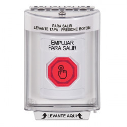 SS2336PX-ES STI White Indoor/Outdoor Flush Momentary (Illuminated) Stopper Station w/ PUSH TO EXIT Spanish