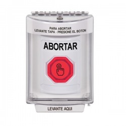 SS2337AB-ES STI White Indoor/Outdoor Flush Weather Resistant Momentary Stopper Station w/ ABORT Spanish