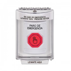 SS2337ES-ES STI White Indoor/Outdoor Flush Weather Resistant Momentary Stopper Station w/ EMERGENCY STOP Spanish