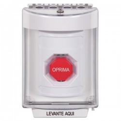 SS2338NT-ES STI White Indoor/Outdoor Flush Pneumatic (Illuminated) Stopper Station with No Text Label Spanish