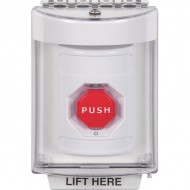 SS2339NT-EN STI White Indoor/Outdoor Flush Turn-to-Reset (Illuminated) Stopper Station with No Text Label English