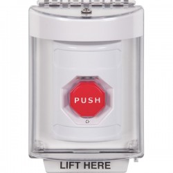 SS2339NT-EN STI White Indoor/Outdoor Flush Turn-to-Reset (Illuminated) Stopper Station with No Text Label English