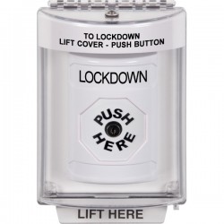 SS2340LD-EN STI White Indoor/Outdoor Flush w/ Horn Key-to-Reset Stopper Station with LOCKDOWN Label English