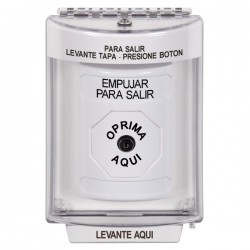 SS2340PX-ES STI White Indoor/Outdoor Flush w/ Horn Key-to-Reset Stopper Station with PUSH TO EXIT Label Spanish