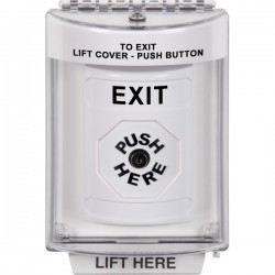 SS2340XT-EN STI White Indoor/Outdoor Flush w/ Horn Key-to-Reset Stopper Station with EXIT Label English