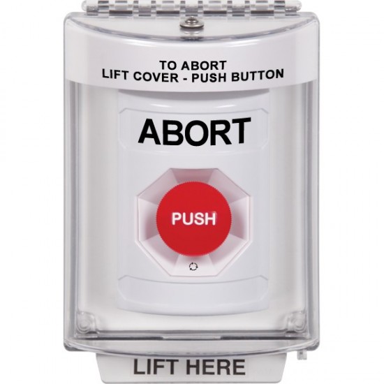 SS2341AB-EN STI White Indoor/Outdoor Flush w/ Horn Turn-to-Reset Stopper Station with ABORT Label English
