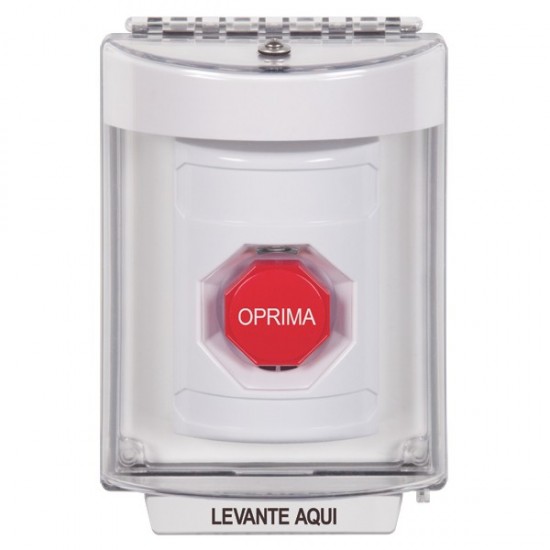 SS2342NT-ES STI White Indoor/Outdoor Flush w/ Horn Key-to-Reset (Illuminated) Stopper Station with No Text Label Spanish