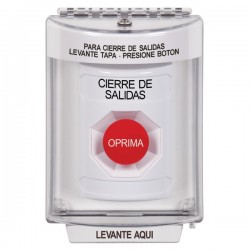 SS2344LD-ES STI White Indoor/Outdoor Flush w/ Horn Momentary Stopper Station with LOCKDOWN Label Spanish