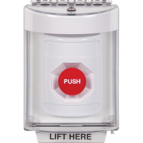 SS2344NT-EN STI White Indoor/Outdoor Flush w/ Horn Momentary Stopper Station with No Text Label English