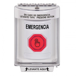 SS2346EM-ES STI White Indoor/Outdoor Flush w/ Horn Momentary (Illuminated) Stopper Station w/ EMERGENCY Spanish