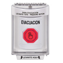 SS2346EV-ES STI White Indoor/Outdoor Flush w/ Horn Momentary (Illuminated) Stopper Station w/ EVACUATION Spanish