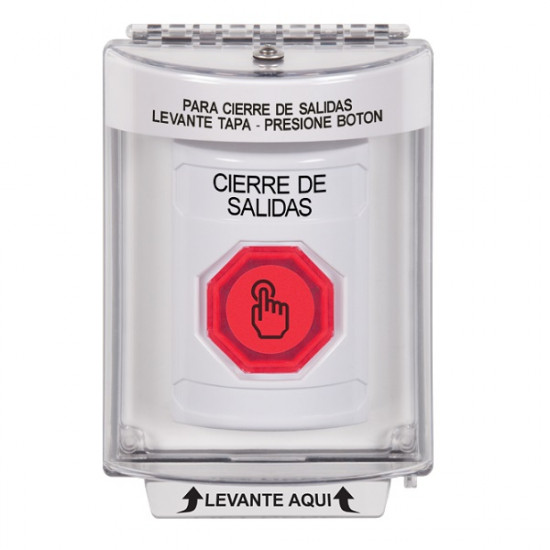 SS2346LD-ES STI White Indoor/Outdoor Flush w/ Horn Momentary (Illuminated) Stopper Station w/ LOCKDOWN Spanish