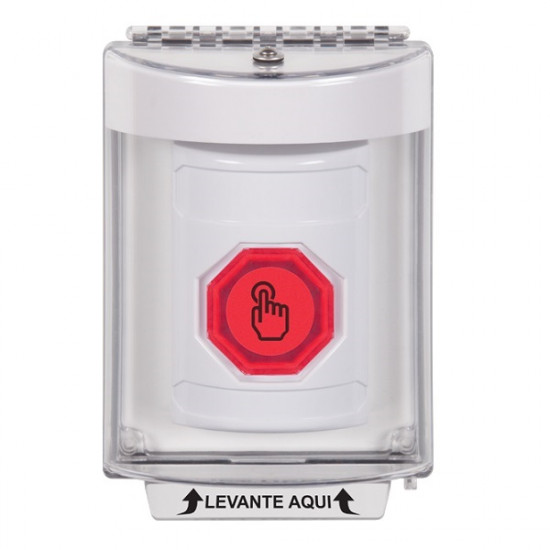 SS2346NT-ES STI White Indoor/Outdoor Flush w/ Horn Momentary (Illuminated) Stopper Station w/ No Text Spanish