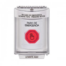 SS2347ES-ES STI White Indoor/Outdoor Flush w/ Horn Weather Resistant Momentary Stopper Station w/ EMERGENCY STOP Spanish
