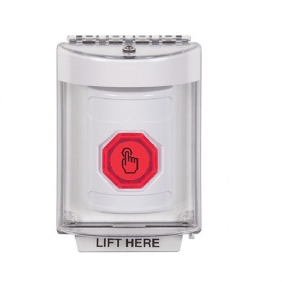 SS2347NT-EN STI White Indoor/Outdoor Flush w/ Horn Weather Resistant Momentary Stopper Station w/ No Text