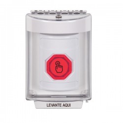 SS2347NT-ES STI White Indoor/Outdoor Flush w/ Horn Weather Resistant Momentary Stopper Station w/ No Text Spanish