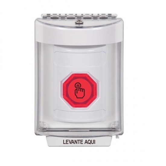 SS2347NT-ES STI White Indoor/Outdoor Flush w/ Horn Weather Resistant Momentary Stopper Station w/ No Text Spanish