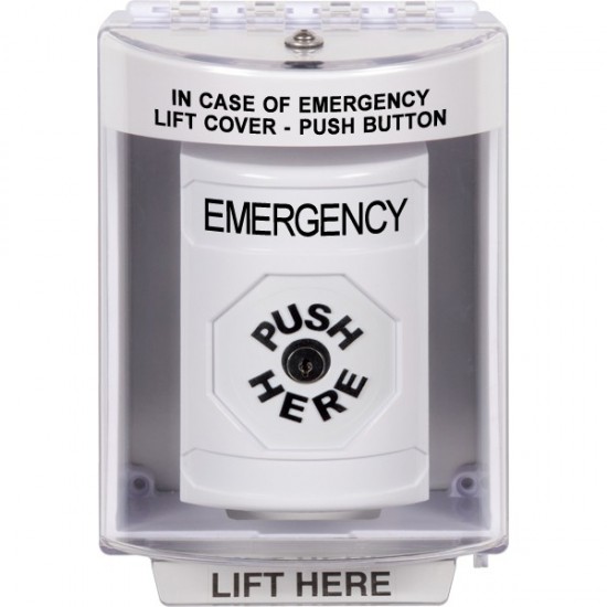 SS2370EM-EN STI White Indoor/Outdoor Surface Key-to-Reset Stopper Station with EMERGENCY Label English SS2370EM-EN STI White Indoor/Outdoor Surface Key-to-Reset Stopper Station with EMERGENCY Label English