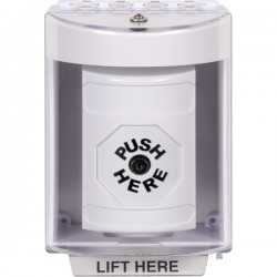 SS2370NT-EN STI White Indoor/Outdoor Surface Key-to-Reset Stopper Station with No Text Label English