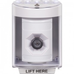 SS2373NT-EN STI White Indoor/Outdoor Surface Key-to-Activate Stopper Station with No Text Label English