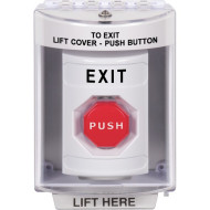 SS2375XT-EN STI White Indoor/Outdoor Surface Momentary (Illuminated) Stopper Station with EXIT Label English