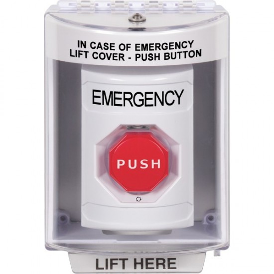 SS2379EM-EN STI White Indoor/Outdoor Surface Turn-to-Reset (Illuminated) Stopper Station with EMERGENCY Label English SS2379EM-EN STI White Indoor/Outdoor Surface Turn-to-Reset (Illuminated) Stopper Station with EMERGENCY Label English