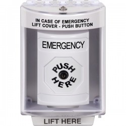 SS2380EM-EN STI White Indoor/Outdoor Surface w/ Horn Key-to-Reset Stopper Station with EMERGENCY Label English SS2380EM-EN STI White Indoor/Outdoor Surface w/ Horn Key-to-Reset Stopper Station with EMERGENCY Label English