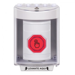 SS2386NT-ES STI White Indoor/Outdoor Surface w/ Horn Momentary (Illuminated) Stopper Station w/ No Text Spanish