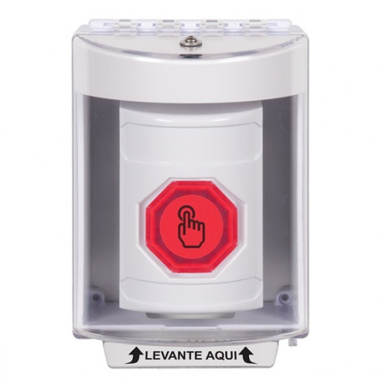 SS2386NT-ES STI White Indoor/Outdoor Surface w/ Horn Momentary (Illuminated) Stopper Station w/ No Text Spanish