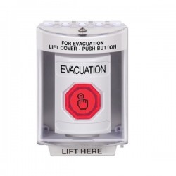 SS2387EV-EN STI White Indoor/Outdoor Surface w/ Horn Weather Resistant Momentary Stopper Station w/ EVACUATION Label