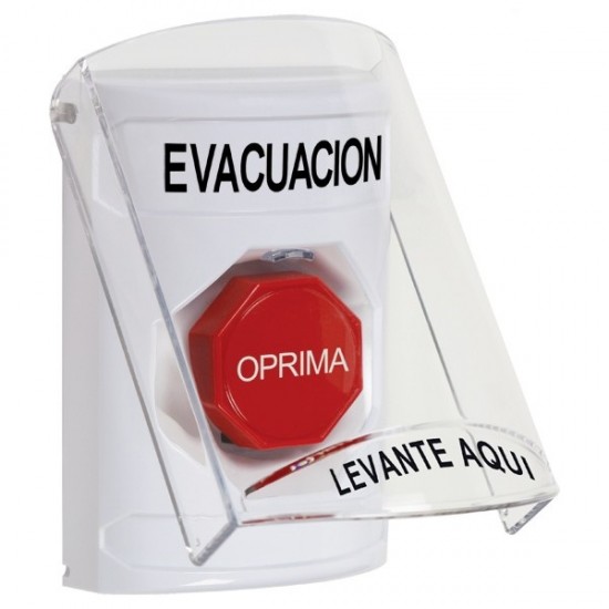 SS23A2EV-ES STI White Indoor Flush/Surface w/ Horn Key-to-Reset Stopper Station w/ EVACUATION Spanish