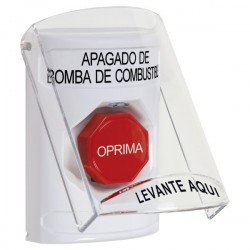 SS23A2PS-ES STI White Indoor Flush/Surface w/ Horn Key-to-Reset Stopper Station w/ FUEL PUMP SHUT DOWN Spanish