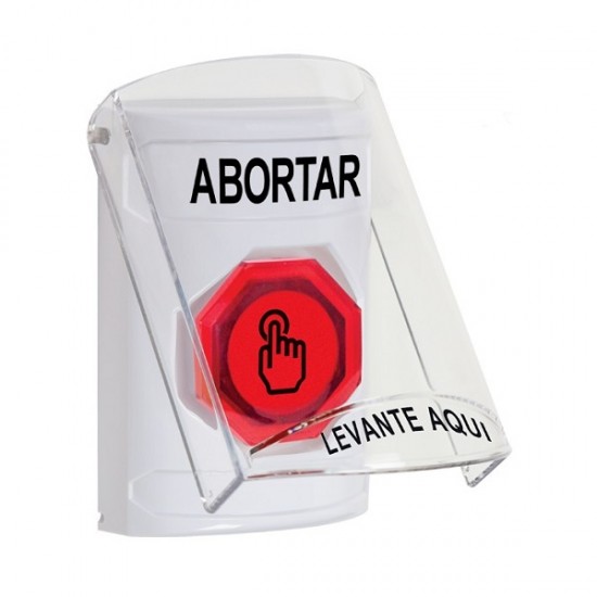 SS23A6AB-ES STI White Indoor Flush/Surface w/ Horn Momentary (Illuminated) Stopper Station w/ ABORT Spanish
