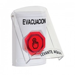 SS23A6EV-ES STI White Indoor Flush/Surface w/ Horn Momentary (Illuminated) Stopper Station w/ EVACUATION Spanish