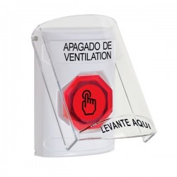 SS23A6HV-ES STI White Indoor Flush/Surface w/ Horn Momentary (Illuminated) Stopper Station w/ HVAC SHUT DOWN Spanish