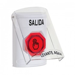 SS23A6XT-ES STI White Indoor Flush/Surface w/ Horn Momentary (Illuminated) Stopper Station w/ EXIT Spanish